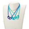 3Pcs 3 Colors Personalized ABS Plastic Cable Chain Necklaces NJEW-JN03484-02-5