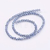 Faceted(32 Facets) Round Electroplate Glass Beads Strands X-EGLA-D021-59-3