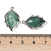 Natural Green Strawberry Quartz Faceted Leaf Pendants G-I375-04P-15-3