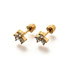 Ion Plating(IP) 304 Stainless Steel Stud Earrings EJEW-A118-12G-02-4