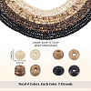 12 Strands 4 Colors Coconut Wood Bead Strands WOOD-PH0003-98-2