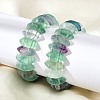 Bicone Natural Fluorite Beads Stretch Bracelets for Women Men BJEW-C097-05H-3