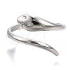 304 Stainless Steel Snake Cuff Ring RJEW-N038-113P-3