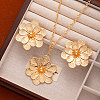 Flower Alloy Pendant Necklaces & Stud Earrings Sets FS-WGA42C5-03-1