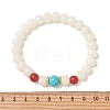 Natural Bodhi Root & Carnelian & Synthetic Turquoise Beaded Stretch Bracelets for Women BJEW-TA00735-4
