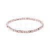 Gold-tone Miyuki Elastic Crystal Beaded Bracelet with Acrylic Tube Beads ST8144719-1