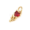 Valentine's Day Brass Micro Pave Red Cubic Zirconia Pendants KK-E798-10C-G-2