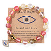 Synthetic Cherry Quartz Round Beads Stretch Bracelets FS-WG18FCB-22-1