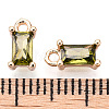Brass Cubic Zirconia Charms X1-KK-S350-367F-3