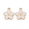 Light Gold Plated Alloy Enamel Pendants X-ENAM-R136-17F-2