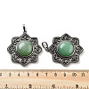 Natural Green Aventurine & Brass Pendants G-K338-09AS-02-2