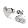 304 Stainless Steel Heart Ear Studs for Women EJEW-P234-19P-2