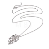 Crystal Stone Cage Pendant Necklaces NJEW-JN04756-04-1