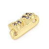 Brass Micro Pave Cubic Zirconia Slide Charms KK-G526-01G-2