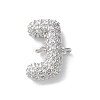 Brass Micro Pave Cubic Zirconia Letter Links KK-I717-04J-P-1