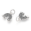 925 Sterling Silver Rainbow Charms with 925 Stamp & Jump Rings STER-T007-57AS-2