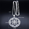 201 Stainless Steel Flower of Life Pendant Box Chain Necklaces for Women FS-WGA65E4-01-4