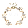 Alloy Crystal Rhinestone Hollow Butterfly Link Chain Bracelet Making AJEW-JB01648-1