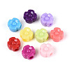 Plastic 4 Petal Flower European Beads KY-T041-25M-1