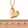 304 Stainless Steel Heart Pendant Cable Chain Necklaces for Men Women NJEW-K308-02C-G-5