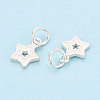 Textured 925 Sterling Silver Star Charms STER-T009-12S-2