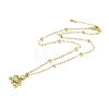 Cubic Zirconia Pumpkin Carriage Pendant Necklace with Synthetic Crystal Beads NJEW-G016-01B-3