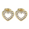 Brass Micro Pave Clear Cubic Zirconia Stud Earrings EJEW-C139-07G-4