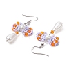 Handmade Glass Seed & Acrylic Beads Bowknot Dangle Earrings EJEW-MZ00298-6