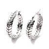 201 Stainless Steel Leaf Wrap Hoop Earrings with 304 Stainless Steel Pin for Women EJEW-F280-26A-P-1