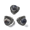 Natural Sodalite Adjustable Rings RJEW-I108-03AS-16-4