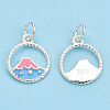 925 Sterling Silver Enamel Charms STER-T004-06S-02-3