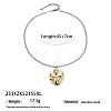 Duo Tone 304 Stainless Steel Flower Pendant Necklaces for Women WGB6C44-03-1