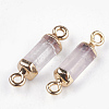 Electroplate Natural Quartz Crystal Links Connectors X-G-S344-01J-2