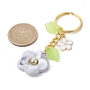 Flower Acrylic Imitation Gemstone Pendant Keychain KEYC-JKC00692-05-2