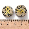 Brass Elder Futhark Alphabet Engraved Symbol Flat Round Natural Dalmatian Jasper Rune Stones G-I373-01D-3