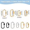 6Pcs 6 Styles 304 Stainless Steel Screw Carabiner Lock Charms STAS-UN0055-95-3