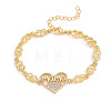 Mother's Day Brass Micro Pave Clear Cubic Zirconia Link Bracelets WG4B6A3-01-2