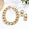 CCB Plastic Oval Link Chain Necklaces & Stud Dangle Earrings Sets FS-WG0CE63-07-1