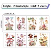 16 Sheets 8 Styles PVC Waterproof Wall Stickers DIY-WH0345-160-2