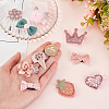 Olycraft 2 Sets Cute Polyester & Cotton Hair Clips Set OHAR-OC0001-04-3