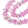 Electroplate Transparent Glass Beads Strands LS-EGLA-Q136-01A-13-3