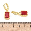 Brass Glass Dangle Hoop Earrings for Women KK-CBA760A-04G-7