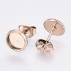 Ion Plating(IP) 304 Stainless Steel Stud Earrings Findings STAS-E117-13RG-2