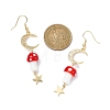 4 Pairs 4 Colors Mushroom Lampwork Dangle Earrings EJEW-TA00306-3