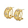 Brass Clear Cubic Zirconia Hoop Earrings WGCB859-01-2
