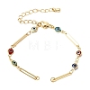 Brass Acrylic Colorful Evil Eye Link Chain Bracelet Making MAK-K024-18G-1
