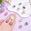 12Pcs 12 Colors Sparkling Acrylic Rhinestone Round Beads OACR-PA0002-12-3
