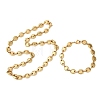 304 Stainless Steel Oval Link Chain Necklaces & Bracelets Sets for Women SJEW-F228-01G-4