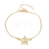 Alloy Micro Pave Clear Cubic Zirconia Link Bracelets for Women AL-CBA3C8B-04G-2