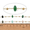 Handmade 304 Stainless Steel & Natural Mixed Gemstone Beaded Link Chains SA-CBAF245-02G-3